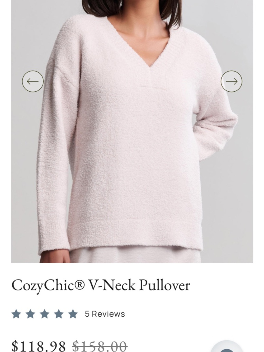 Barefoot Dreams womens V-Neck Sweater in Light Cream